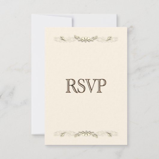 Vieux RSVP dentelle avec menu (Dos)