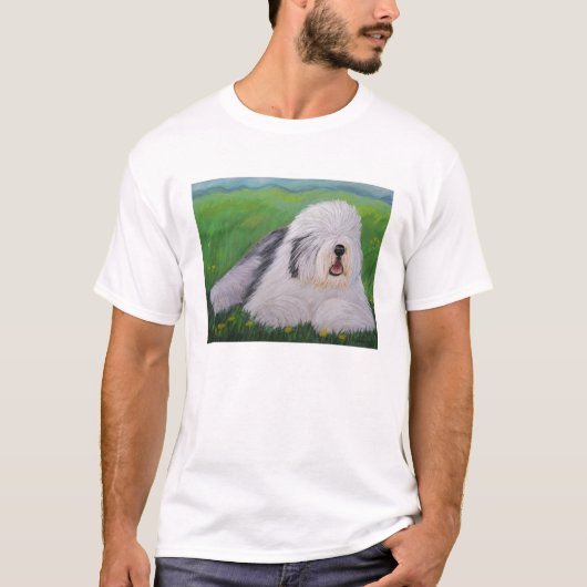 Vieux T-shirt anglais de chien de berger par (Devant)