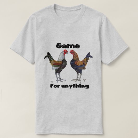 Vieux T-shirt anglais de coq nain de jeu (Design devant)