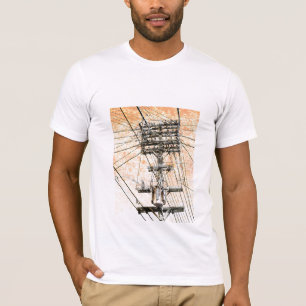vieux T-shirt de lignes électriques