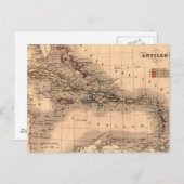 Vieux T-Shirt de Plongée avec Carte des Caraïbes (Devant / Derrière)