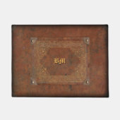 Vieux tapis en cuir avec (ou sans) vos initiales (Devant)