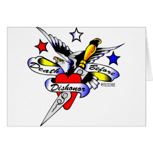 Vieux tatouage de Skool d'Eagle, de poignard et de