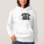 Vieux téléphone noir Sweat - shirt à capuche femme (Devant)