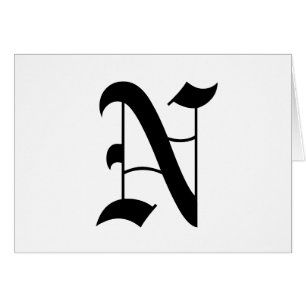 Vieux texte anglais de la lettre N sur l'arrière -