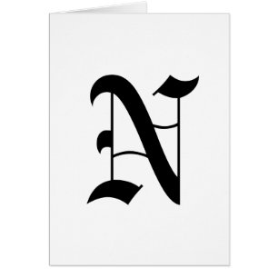 Vieux texte anglais de la lettre N sur l'arrière -