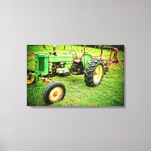 vieux tracteur agricole sur toile (Recto)