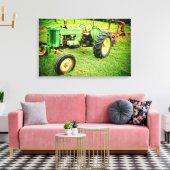vieux tracteur agricole sur toile (Insitu(Salon))