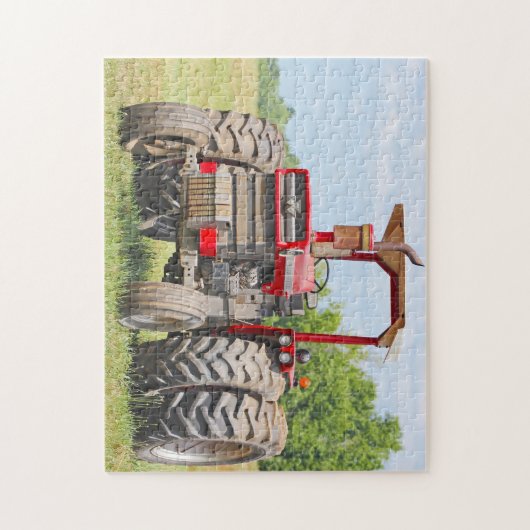 Vieux tracteur de double roue avec un puzzle (Vertical)