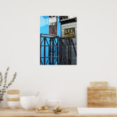 Vieux Train à vapeur Le Mastrou Bleu Poster (Cuisine)