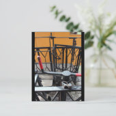 Vieux Train à vapeur Le Mastrou Wagon Crank Carte  (Debout devant)