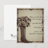 Vieux West Boot Vintage Enregistrer la carte Date (Devant / Derrière)