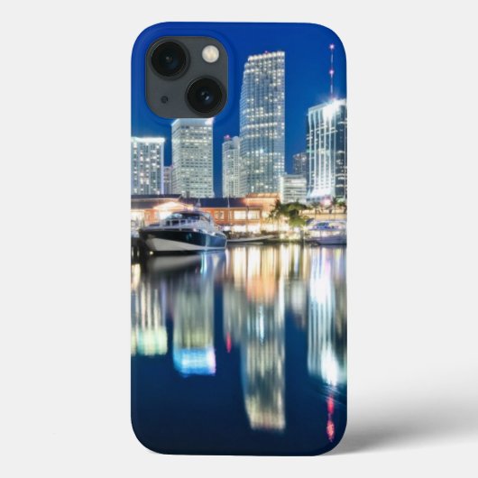 View of skyline met reflectie in water, Miami Case-Mate iPhone Case (Achterkant)