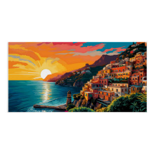 View of the Amalfi coast Italy Perfect Poster