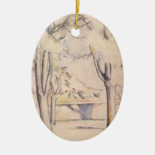 View Thru the Trees door Paul Cezanne, Vintage Kun Keramisch Ornament