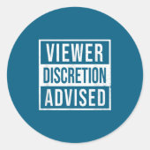 Viewer Discretion Advised  Ronde Sticker (Voorkant)