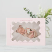 Vif Vave Faire-part de naissance de cadre rose (Debout devant)