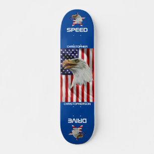 Vigilant Eagle, de Amerikaanse vlag, patriottisch Skateboard