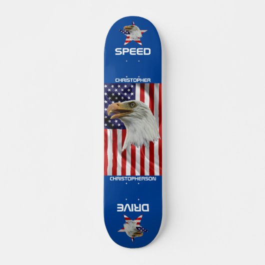 Vigilant Eagle, de Amerikaanse vlag, patriottisch Skateboard (Voorkant)