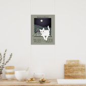 Vigne, Clair de Lune et Chat Blanc 2 Poster (Keuken)