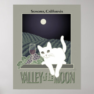 Vigne, Clair de Lune et Chat Blanc 2 Poster