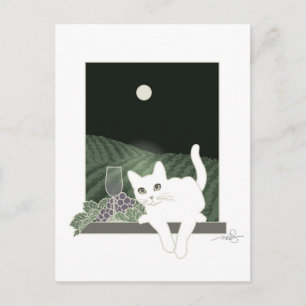 Vigne, Clair de Lune et Chat Blanc Briefkaart