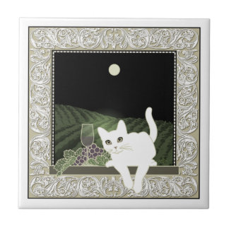 Vigne, Clair de Lune et Chat Blanc Tegeltje