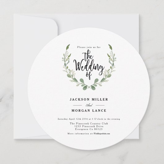 Vigne de verdure rustique | Invitation de mariage  (Devant)