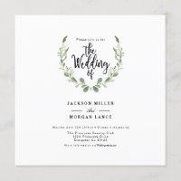 Vigne de verdure rustique | Invitation de mariage