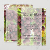 Vigne Élégante Raisins Violets/Verts Carte de Voeu (Devant / Derrière)