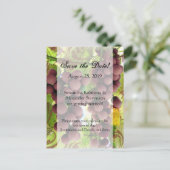 Vigne Élégante Raisins Violets/Verts Carte de Voeu (Debout devant)