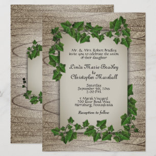 Vigne en bois Faire-part de mariage