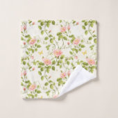 Vigne et Rayure Rose Élégante (Gant de toilette)