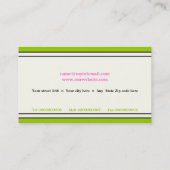 Vigne fleurie noir vert rose carte de visite (Dos)