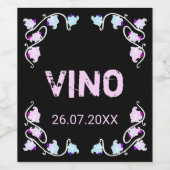 Vignes à raisins étiquettes noirs (Étiquettes simples)