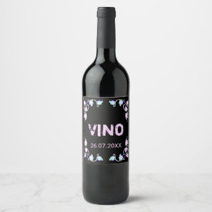 Vignes à raisins étiquettes noirs