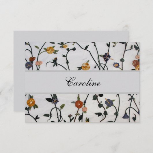 Vignes brodées Carte de remerciements plat (Devant / Derrière)