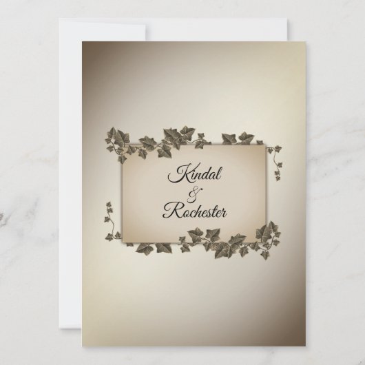 Vignes d'automne Faire-part de mariage 5,5 po x 7, (Dos)