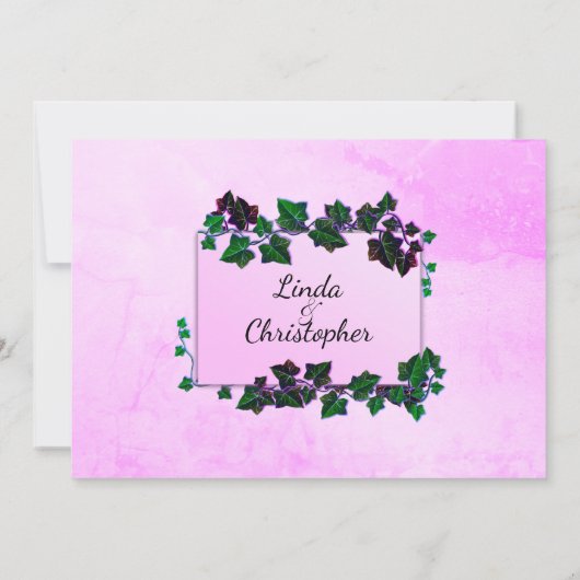 Vignes de marbre rose Faire-part de mariage (Dos)