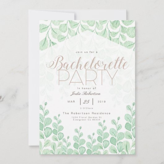Vignes du jardin | Bachelorette Party Invitation (Devant)