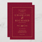 Vignes florales rouges de Bourgogne faire-part de (Devant / Derrière)