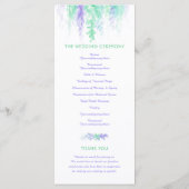 Vignes mariages en cascade programme vert aquarell (Dos)