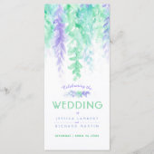 Vignes mariages en cascade programme vert aquarell (Devant)