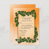 Vignes sur Orange automne RSVP avec entrée (Devant / Derrière)