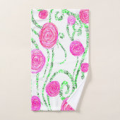 Vignes vert et rose (Serviette à main)