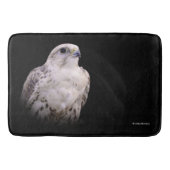 Vignetted Portret van een Inquisitive Saker Falcon Badmat (Voorkant)