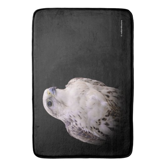 Vignetted Portret van een Inquisitive Saker Falcon Badmat (Voorkant Verticaal)