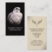 Vignetted Portret van een Inquisitive Saker Falcon Visitekaartje (Voorkant / Achterkant)