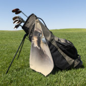 Vignetted Profile of a Peregrine Falcon Golfhanddoek (Groen)