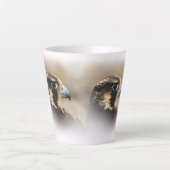 Vignetted Profile of a Peregrine Falcon Latte Mok (Voorkant)